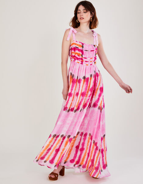 Talitha Tie Dye Maxi Dress Pink, Pink (PINK), large