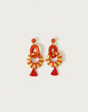 Hoop Tassel Earrings, , large