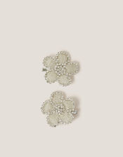 2-Pack Sparkle Flower Hair Clips, , large