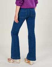 Flared Denim Jeans with Sustainable Cotton, Blue (DENIM BLUE), large