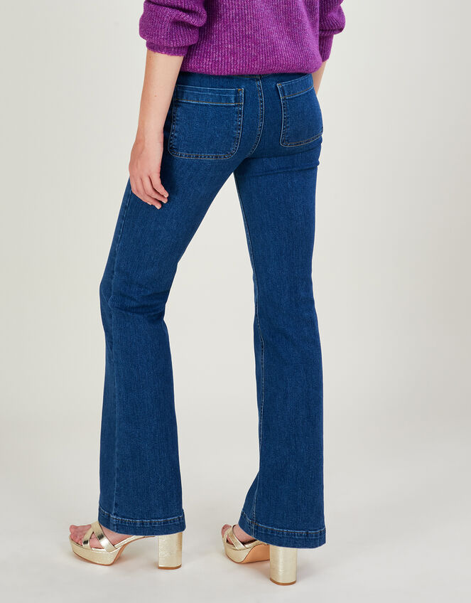 Flared Denim Jeans with Sustainable Cotton, Blue (DENIM BLUE), large