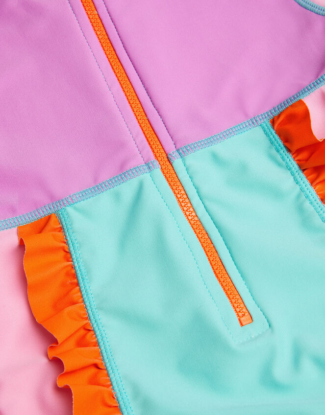 Colourblock UPF50+ Long Sleeve Swimsuit, Multi (MULTI), large