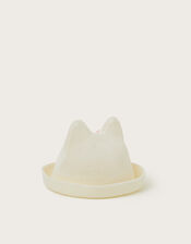 Baby Knitted Cat Hat, White (WHITE), large