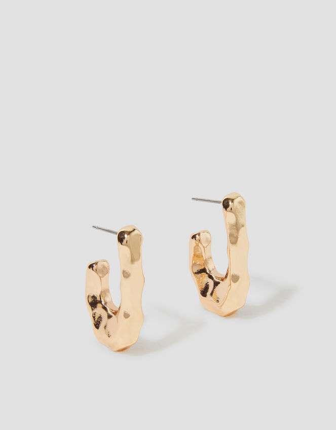 Molten Square Hoop Earrings, , large