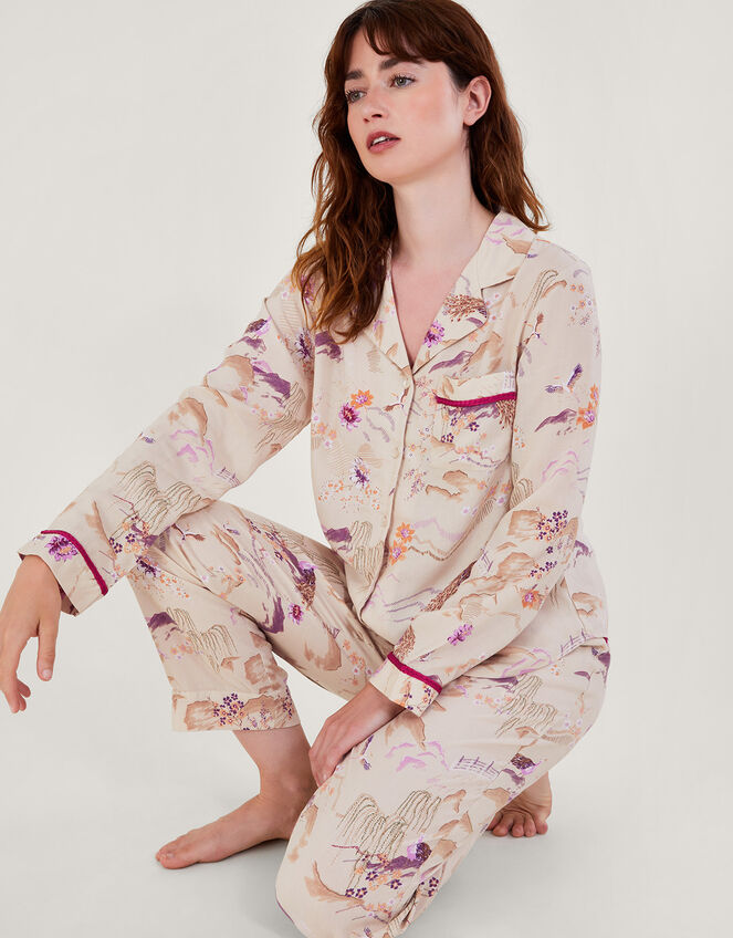 Bianca Print Pyjama Set Nude, Pyjamas