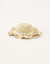 Baby Daisy Floppy Hat, Natural (NATURAL), large