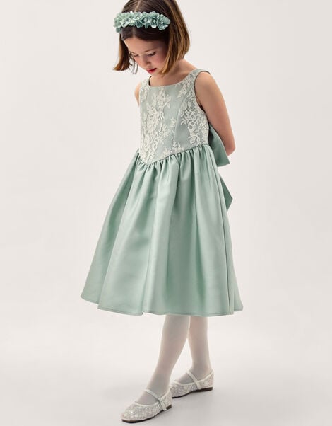 Juno Lace Bodice Party Dress, Green (SAGE), large