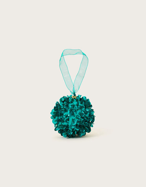 Pom-Pom Hanging Decoration, Teal (TEAL), large