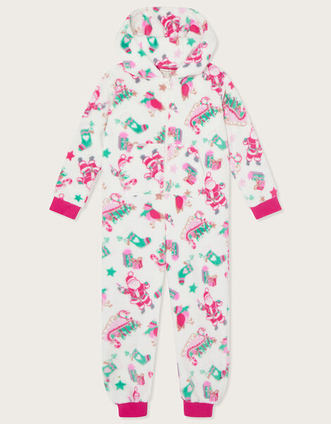 Super-Soft Christmas Sleepsuit in Recycled Polyester Ivory, Ivory (IVORY), large