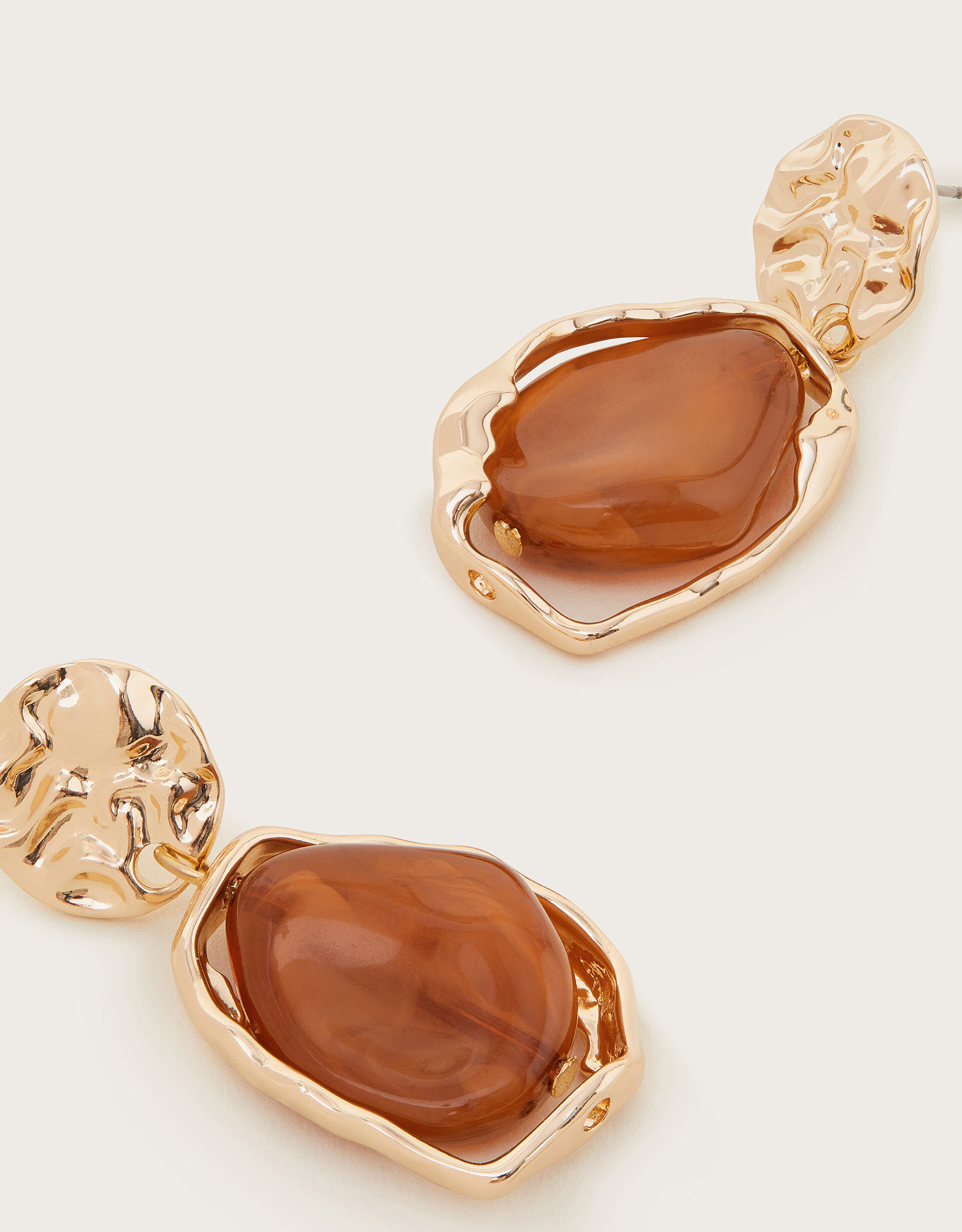 Amber Stone Drop Earrings