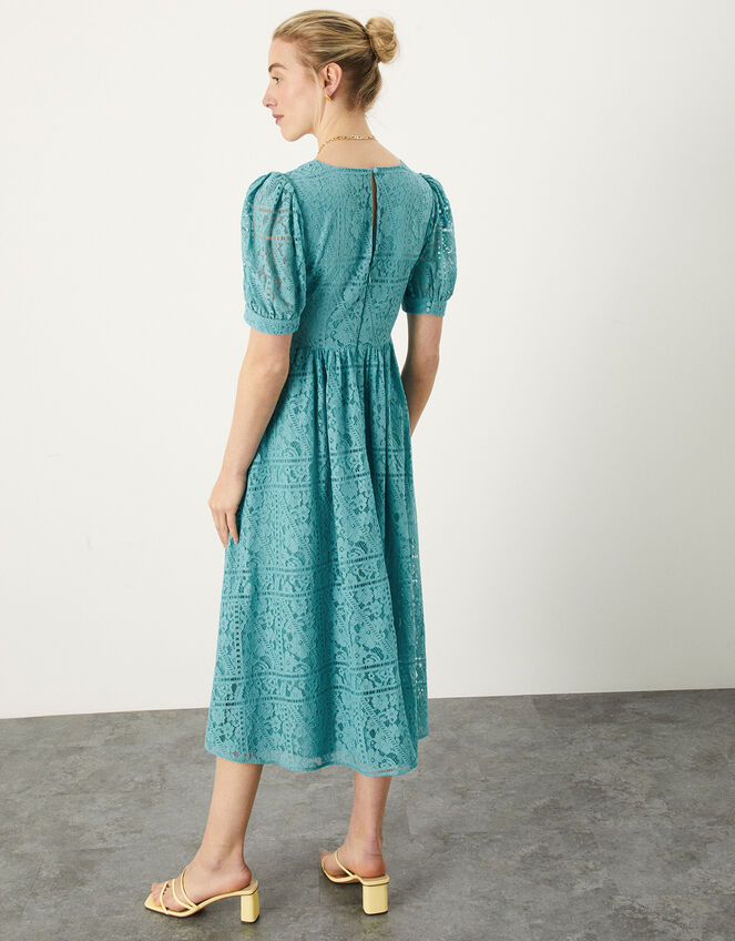 Linda Lace Midi Dress, Teal (TEAL), large