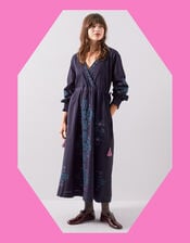 East Sophia Floral Embroidered Maxi Dress, Blue (NAVY), large