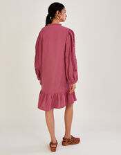Embellished Double Faced Short Dress, Pink (PINK), large