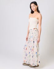 Traffic People Aurora Floral Print Maxi Skirt, Cream (CREAM), large