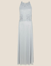 Suzanne Embellished Maxi Dress in Recycled Polyester, Blue (BLUE), large