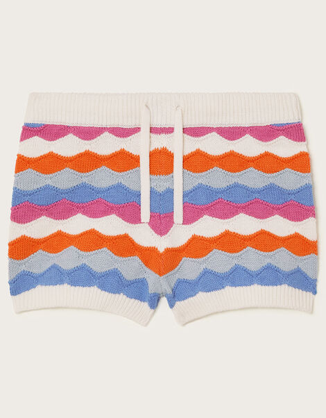 Wavy Stripe Knit Shorts, Multi (MULTI), large