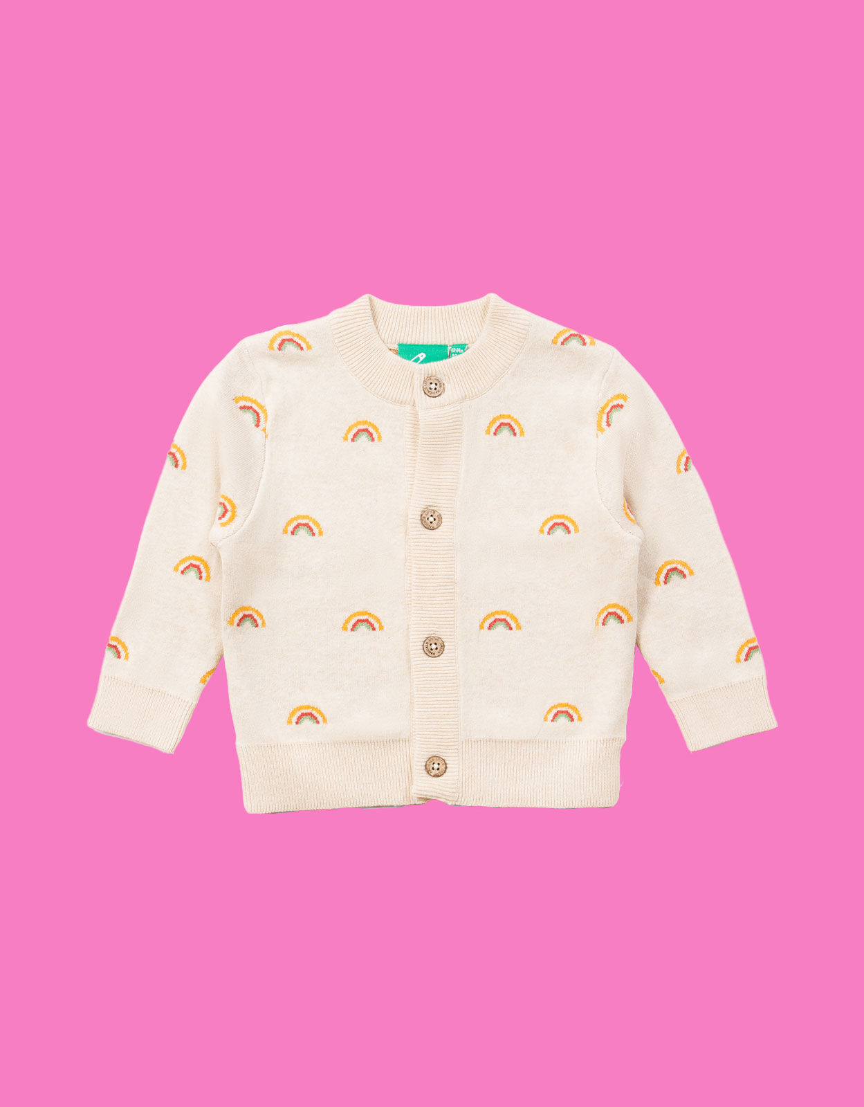 Little Green Radicals From One to Another Rainbow Cardigan Cream