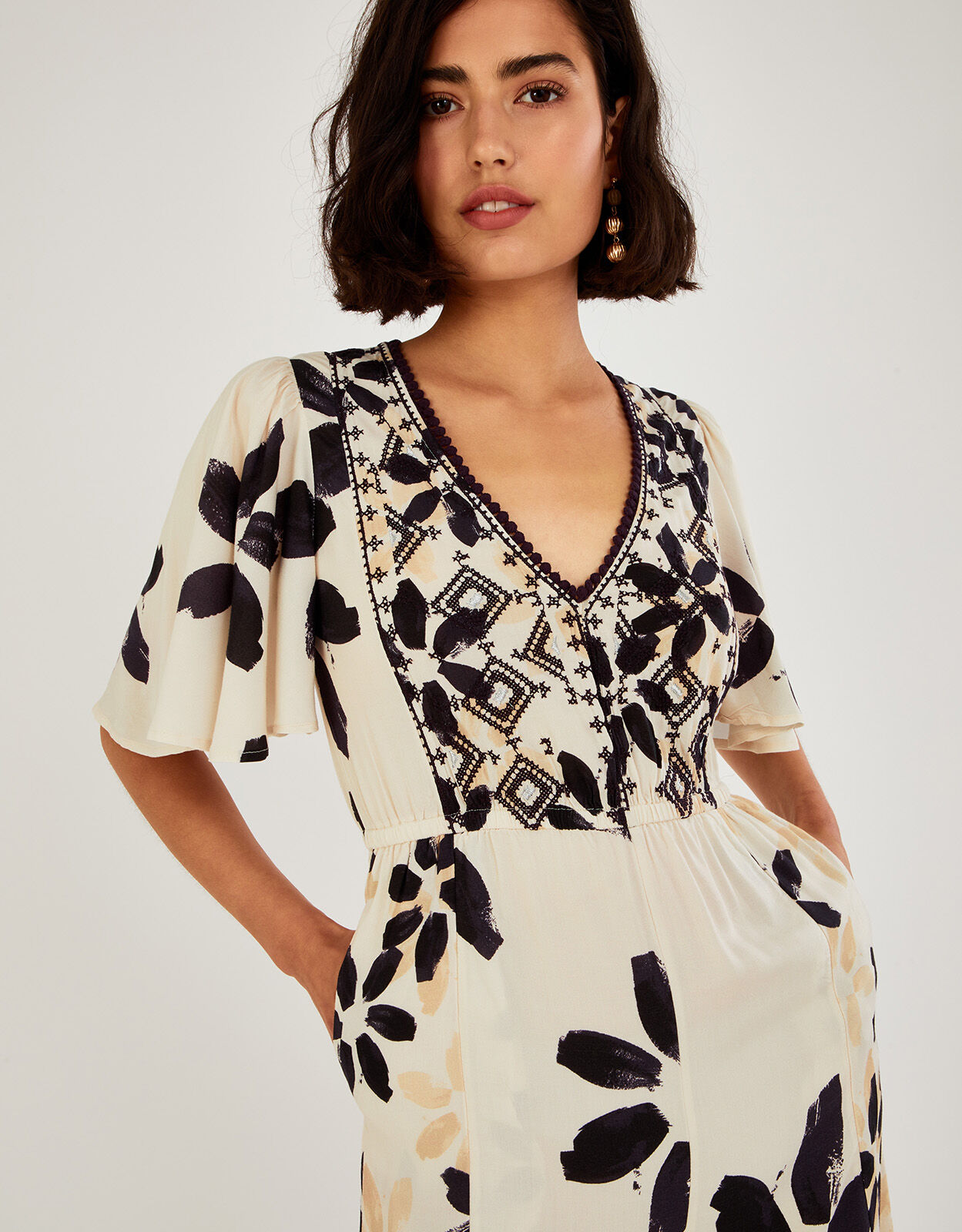 Floral embroidered jumpsuit new arrivals