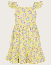 Unicorn Frill Dress, Yellow (YELLOW), large