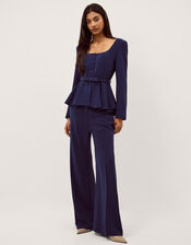 Erin Flared Trousers, Blue (NAVY), large