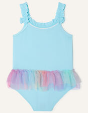 Baby Lolly Mesh Skirt Swimsuit, Blue (TURQUOISE), large
