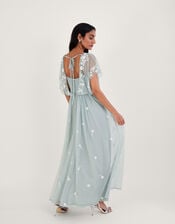 Sophie Embroidered Shorter Length Maxi Dress, Green (SAGE), large