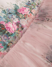 Charlotte Short Sleeve Floral Tulle Dress, Pink (PINK), large