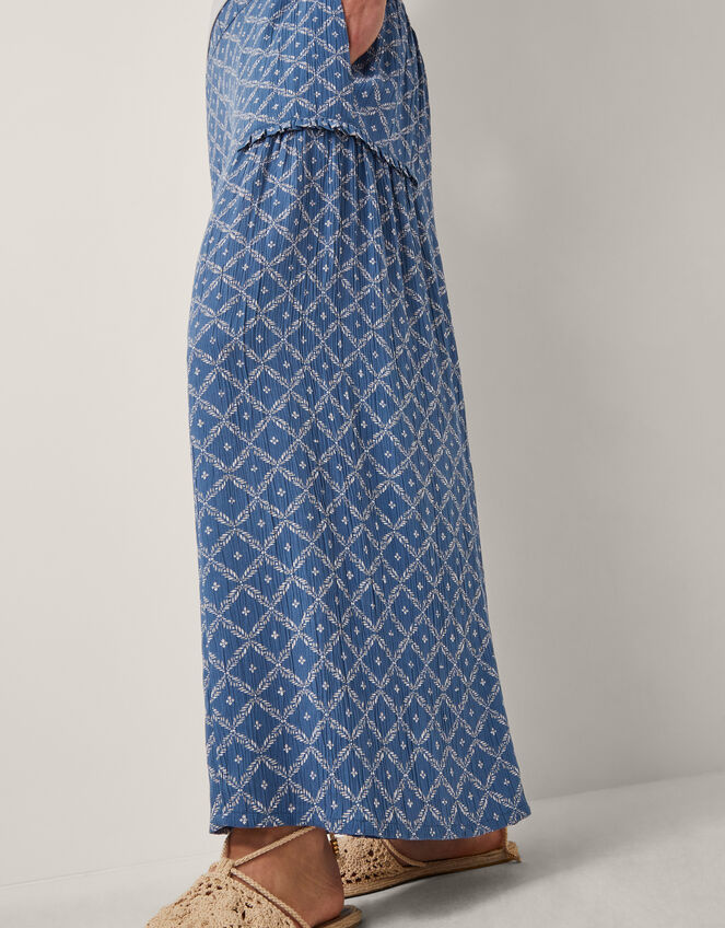 Rita Print Wide Leg Trousers, Blue (BLUE), large