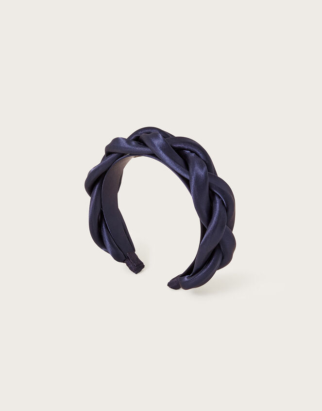 Plait Headband, Blue (NAVY), large