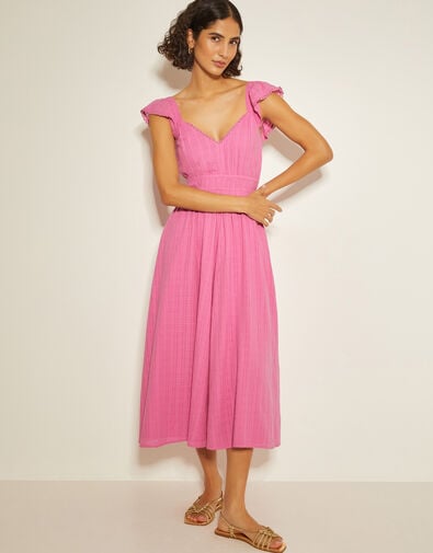 Marlee Ruffle Midi Sun Dress, Pink (PINK), large