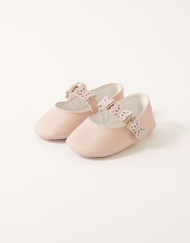 Shimmer Butterfly Booties, Pink (PINK), large