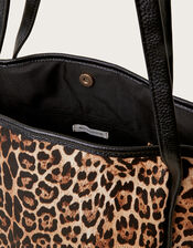 Mava Leopard Print Faux Leather Tote Bag, , large