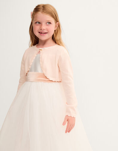 Maeve Bow Button Cardigan, Pink (PALE PINK), large
