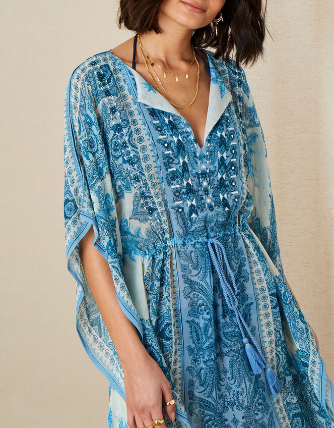 Roxanna Printed Katfan, Blue (BLUE), large