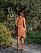 Lyrical Sisters Kaleidoscope Mini Dress, Orange (RUST), large