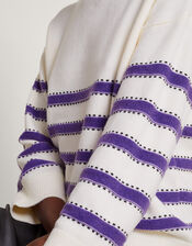 Sable Stripe Sweater, Ivory (IVORY), large