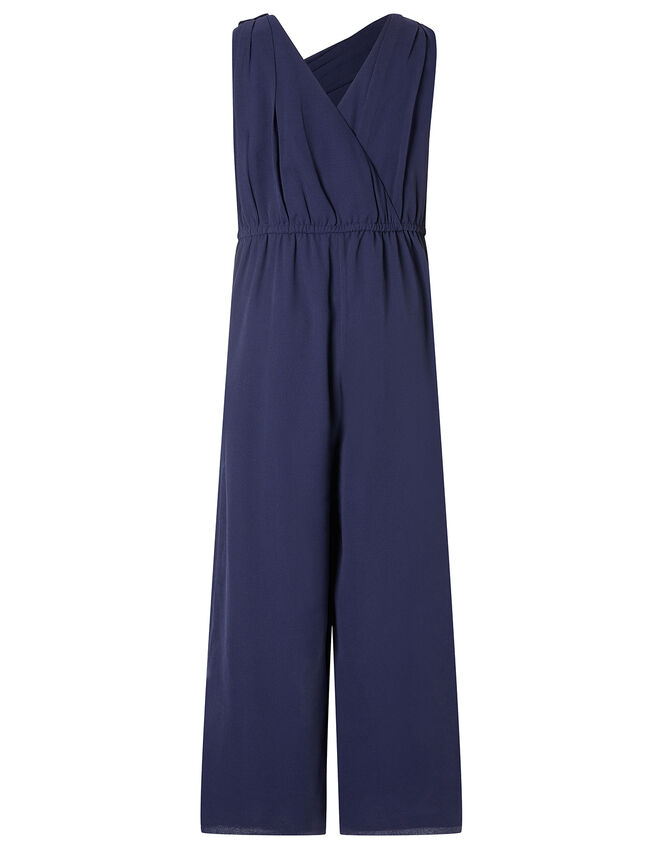 One-Shoulder Sequin Jumpsuit, Blue (NAVY), large