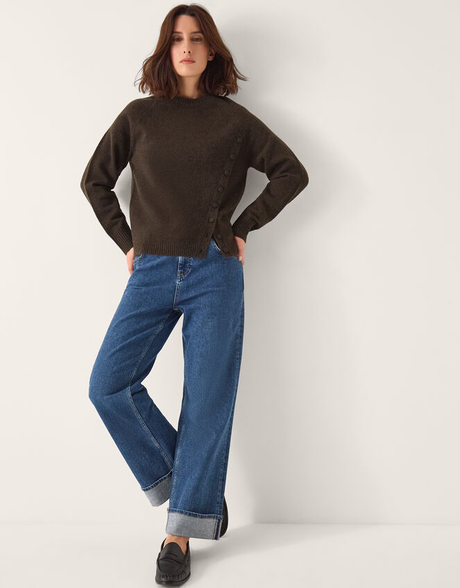 Bray Bow Button Cardigan, Brown (CHOCOLATE), large