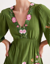 Alice Embroidered Short Dress, Green (GREEN), large