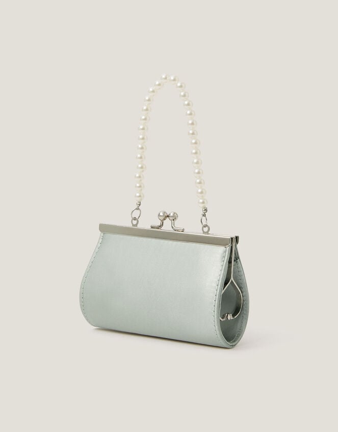 Satin Rose Bow Mini Bag, Green (SAGE), large