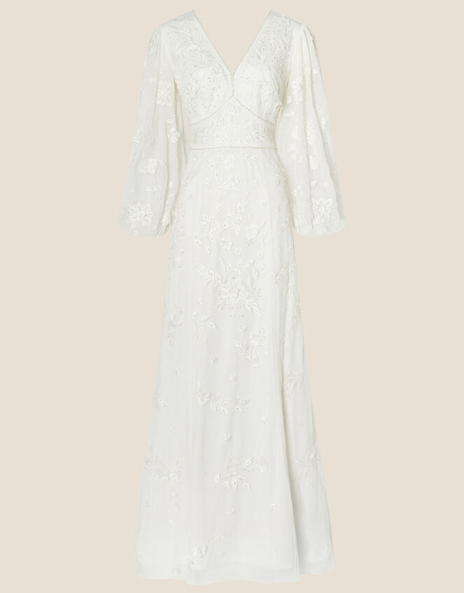 Jennifer Long Sleeve Maxi Wedding Dress, Ivory (IVORY), large