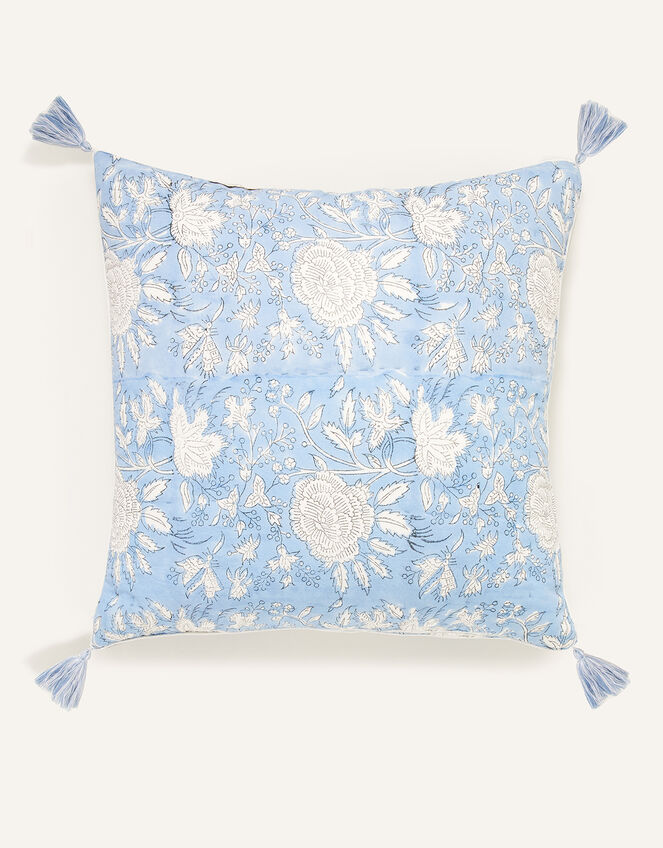 ARTISAN STUDIO Woodblock Floral Cushion, , large