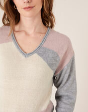 Colour-Block Jumper, Grey (GREY), large