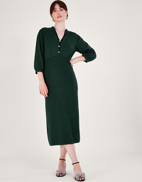 Moira Button Midi Dress, Green (GREEN), large