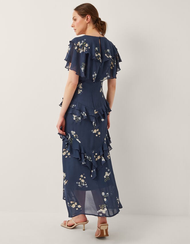 Celeste Floral Ruffle Maxi Dress, Blue (NAVY), large