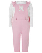 Baby Albi Bunny Dungaree Set, Pink (PINK), large