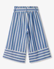 Hatley Stripe Crop Wide Leg Trousers, Blue (BLUE), large