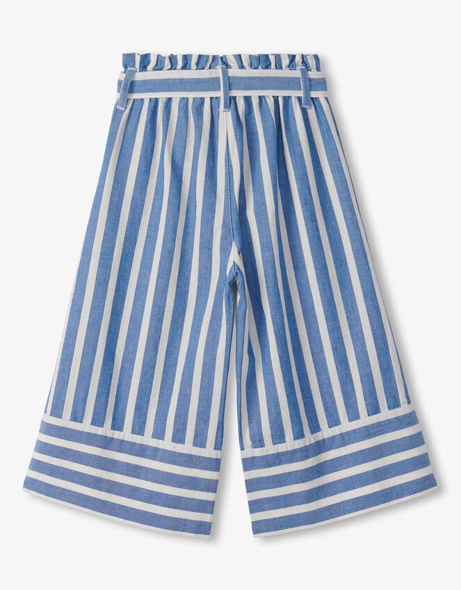 Hatley Stripe Crop Wide Leg Trousers, Blue (BLUE), large