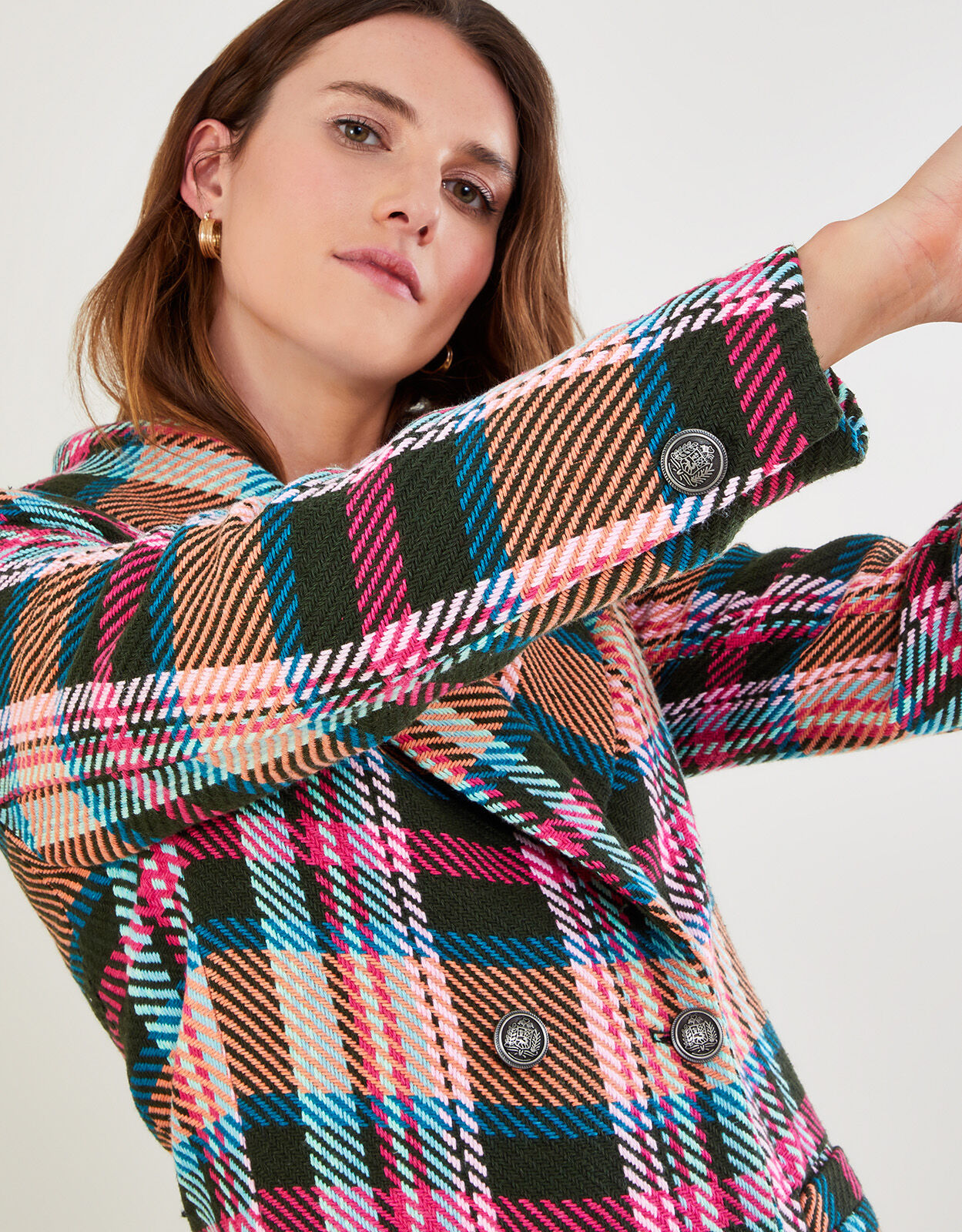 Monsoon check coat shop