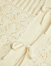 Cropped Knit Cardigan, Ivory (IVORY), large